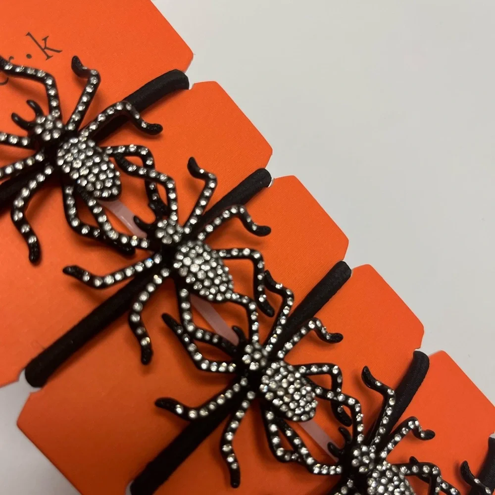 NWT ⚜️🕷️⚜️ Piper K Rhinestone Spider Elastic Hair Tie set of 5